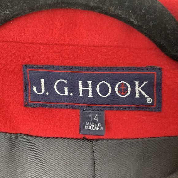 JG Hook Blazer Jacket Women 14 Red Wool Cashmere Holiday Christmas Glam VTG - Picture 4 of 11